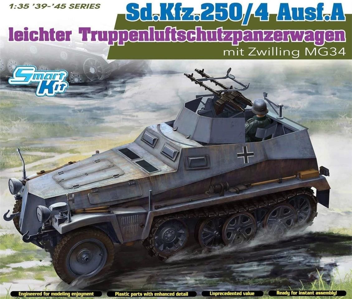 Dragon 6878 1/35 Ölçek, Sd.Kfz.250/4 Ausf.A (with Zwilling MG34)  Uçaksavar Plastik Model Kiti