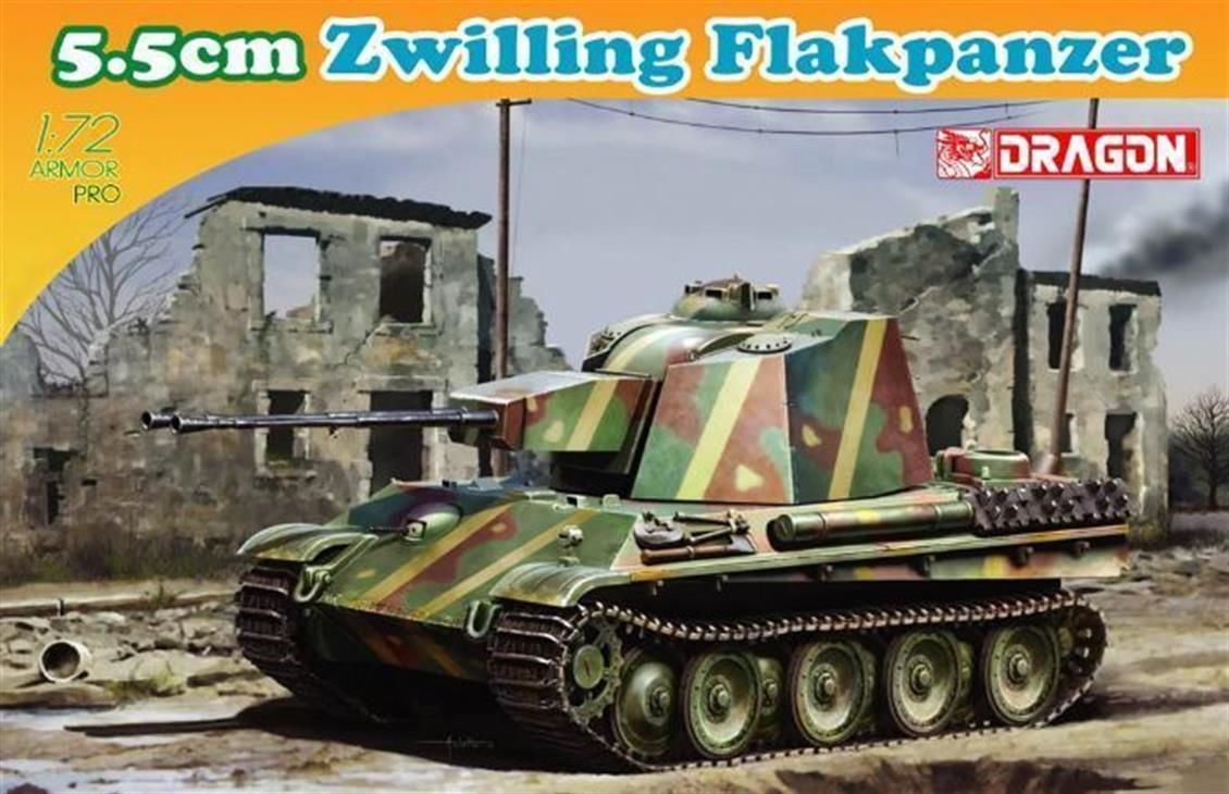 Dragon 7488 1/72 Ölçek, 5.5cm Zwilling Uçaksavar Tankı Plastik Model Kiti