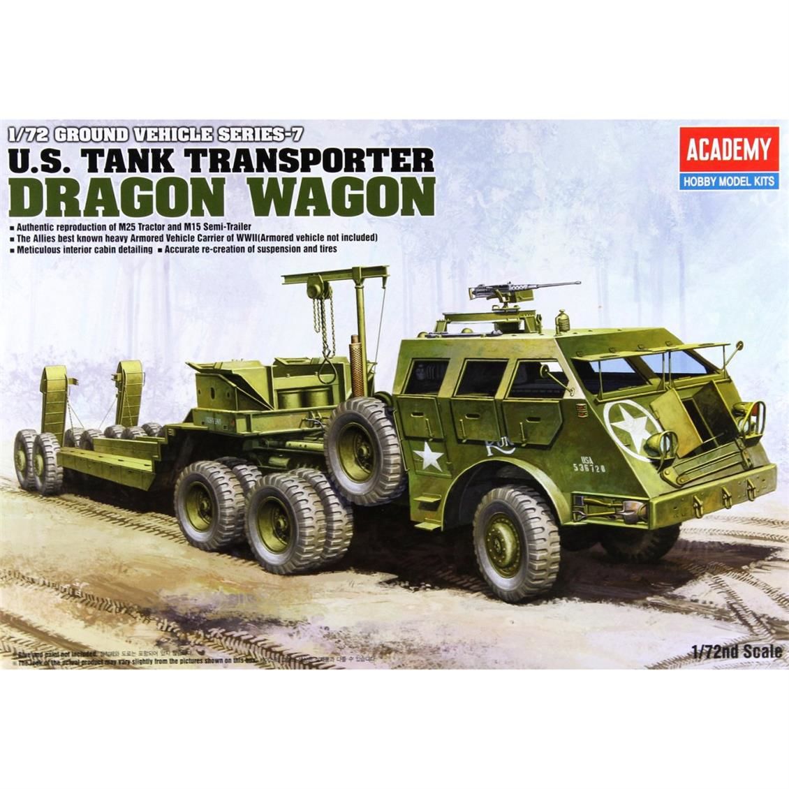 Academy 13409 1/72 Ölçek, Amerikan Tank Taşıyıcı (Dragon Wagon), Plastik Model kiti