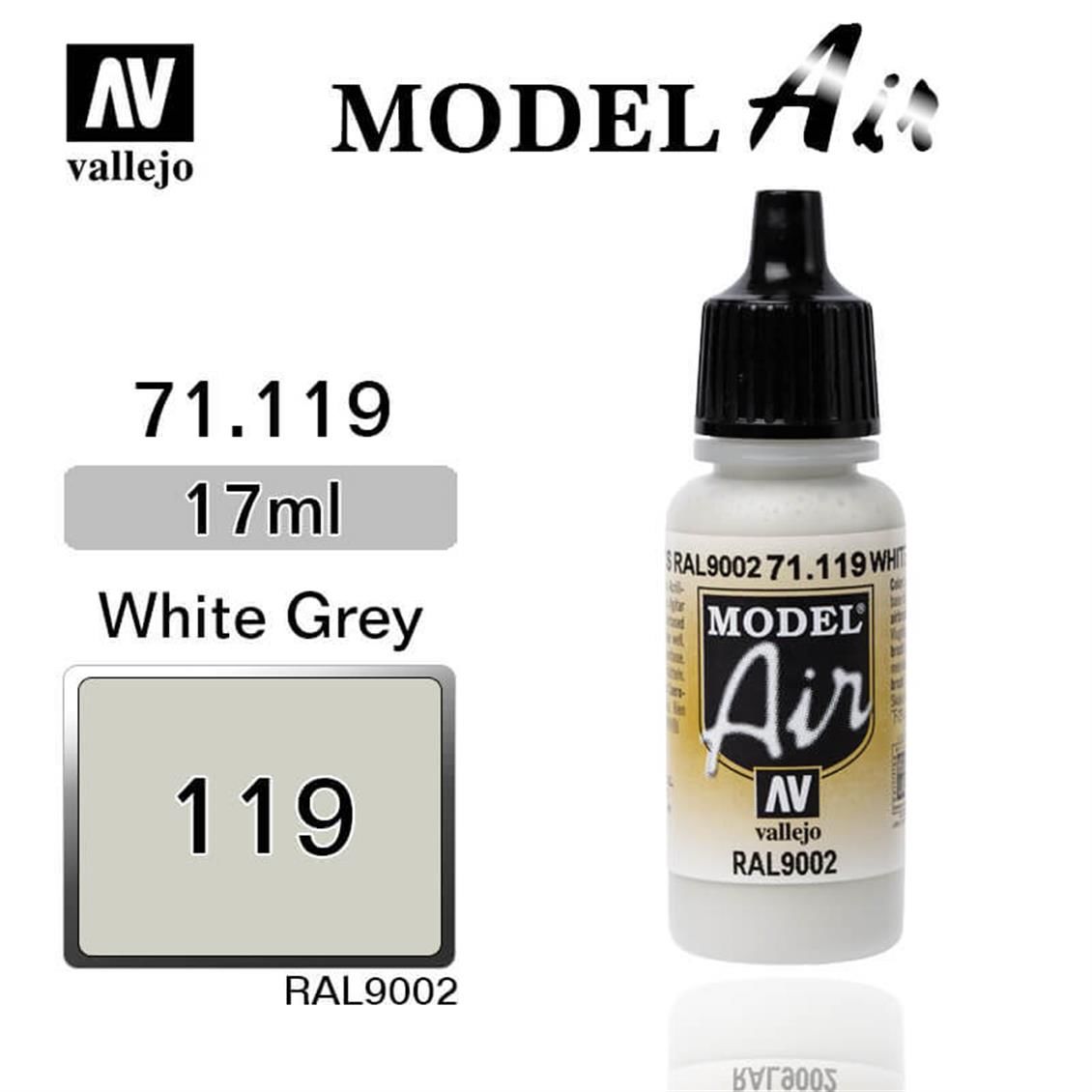 Vallejo 71119 17 ml. White Grey, Model Air Serisi Model Boyası