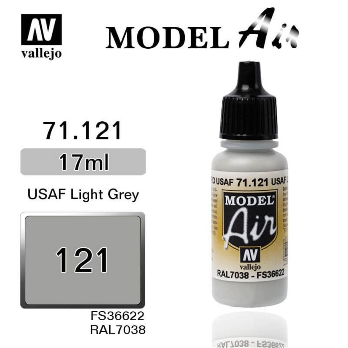 Vallejo 71121 17 ml. Light Gull Gray, Model Air Serisi Model Boyası