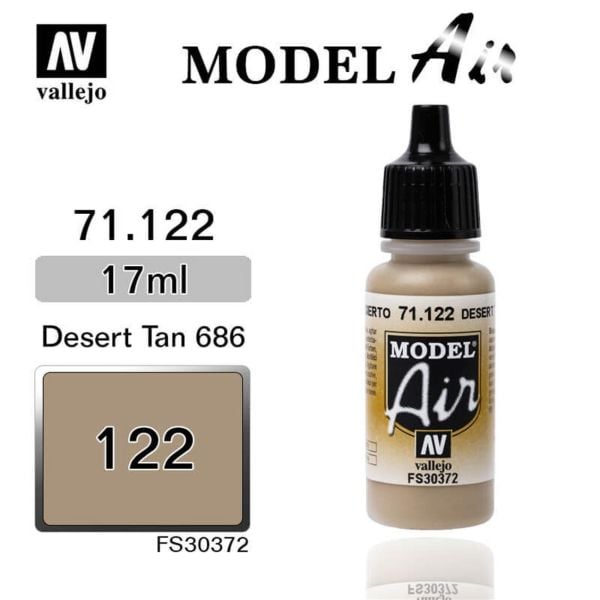 Vallejo 71122 17 ml. US Desert Armour 686, Model Air Serisi Model Boyası