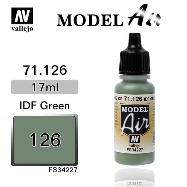 Vallejo 71126 17 ml. IDF Green, Model Air Serisi Model Boyası