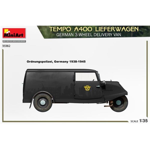 MiniArt Tempo A400 Lieferwagen. Alman-3 Tekerlekli Servis Aracı