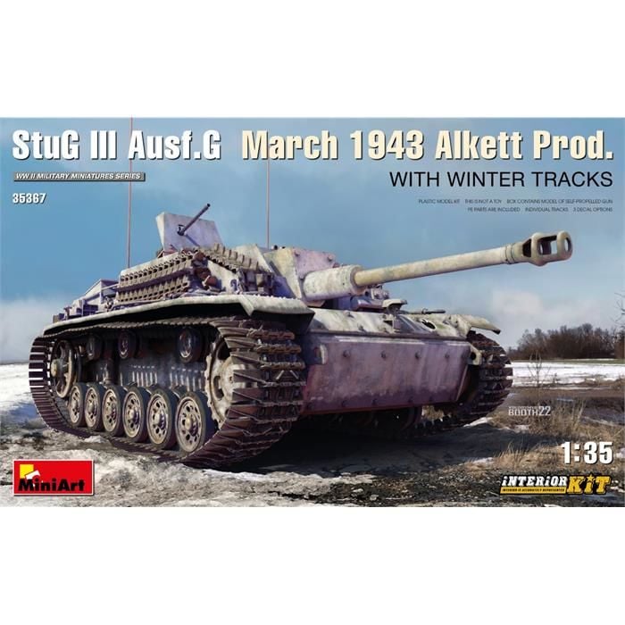 MiniArt StuG III Ausf. G Mart 1943 Alkett Prod Kış Paleti ile. Interior Kit