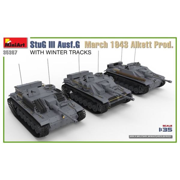 MiniArt StuG III Ausf. G Mart 1943 Alkett Prod Kış Paleti ile. Interior Kit