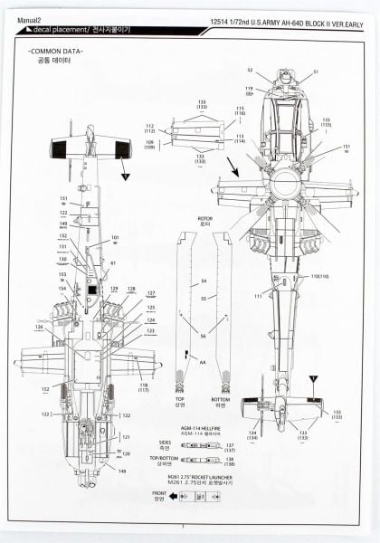 Academy 12514 1/72 Ölçek, AH-64D Block II Helikopter, Plastik Model kiti