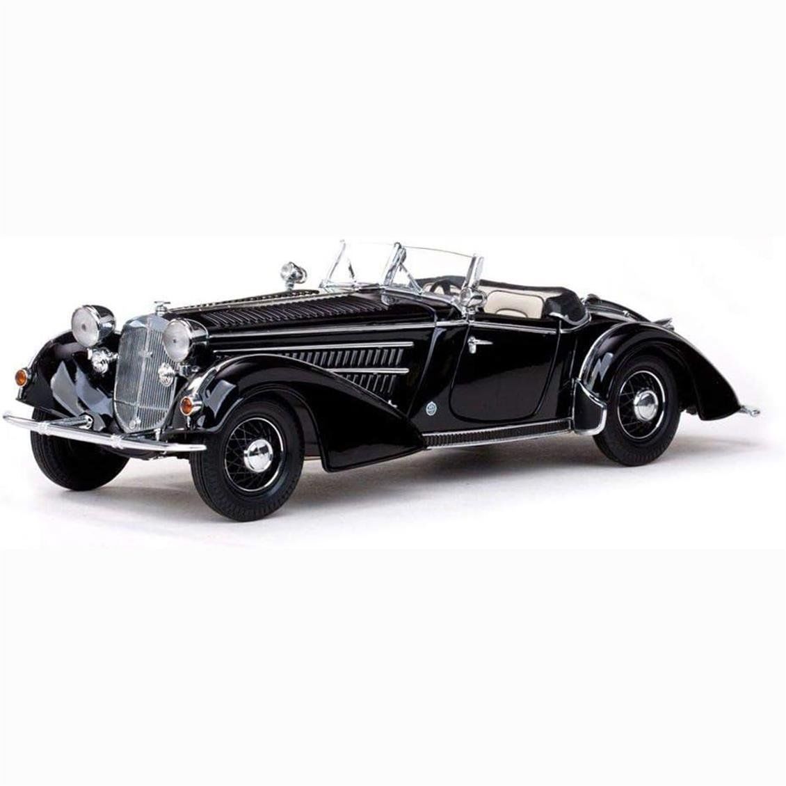 Sunstar 2401 1/18 Ölçek, 1939 Horch 855 Roadster, Siyah, Sergilemeye Hazır Metal Araba Modeli