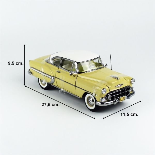 Sunstar 1608 1/18 Ölçek, 1953 Chevrolet Bel Air Hard Top Coupe, Altın Rengi, Sergilemeye Hazır Metal Araba Modeli