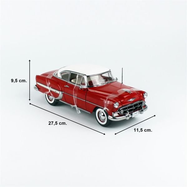 Sunstar 1607 1/18 Ölçek, 1953 Chevrolet Bel Air Hard Top Coupe, Kırmızı, Sergilemeye Hazır Metal Araba Modeli