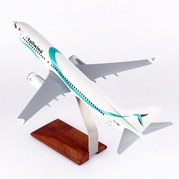 THY024 1/100 Ölçek, Tailwind Business B737-800 Yolcu Uçağı, Sergilemeye Hazır Ahşap Standlı Model