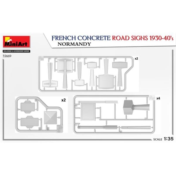 MiniArt Fransız Beton Yol İşaretleri 1930-40'lar Normandiya
