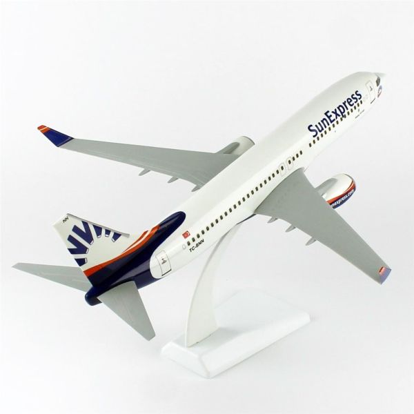 THY029 1/100 Ölçek, Sun Express B737-800 Yolcu Uçağı, Sergilemeye Hazır Plastik Standlı Model