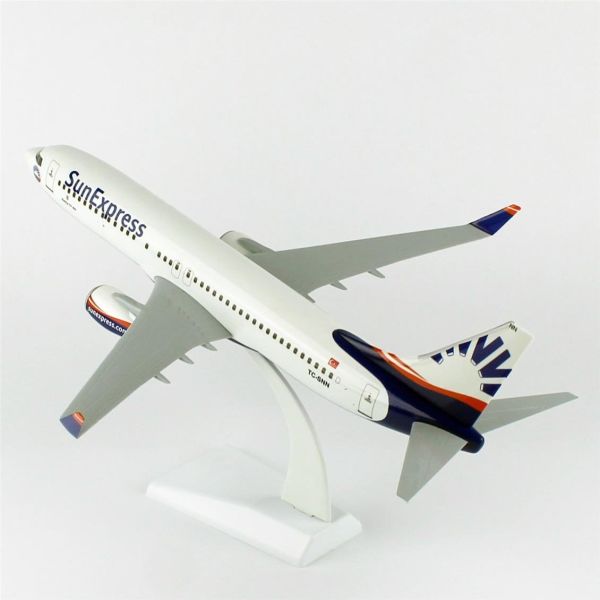 THY029 1/100 Ölçek, Sun Express B737-800 Yolcu Uçağı, Sergilemeye Hazır Plastik Standlı Model