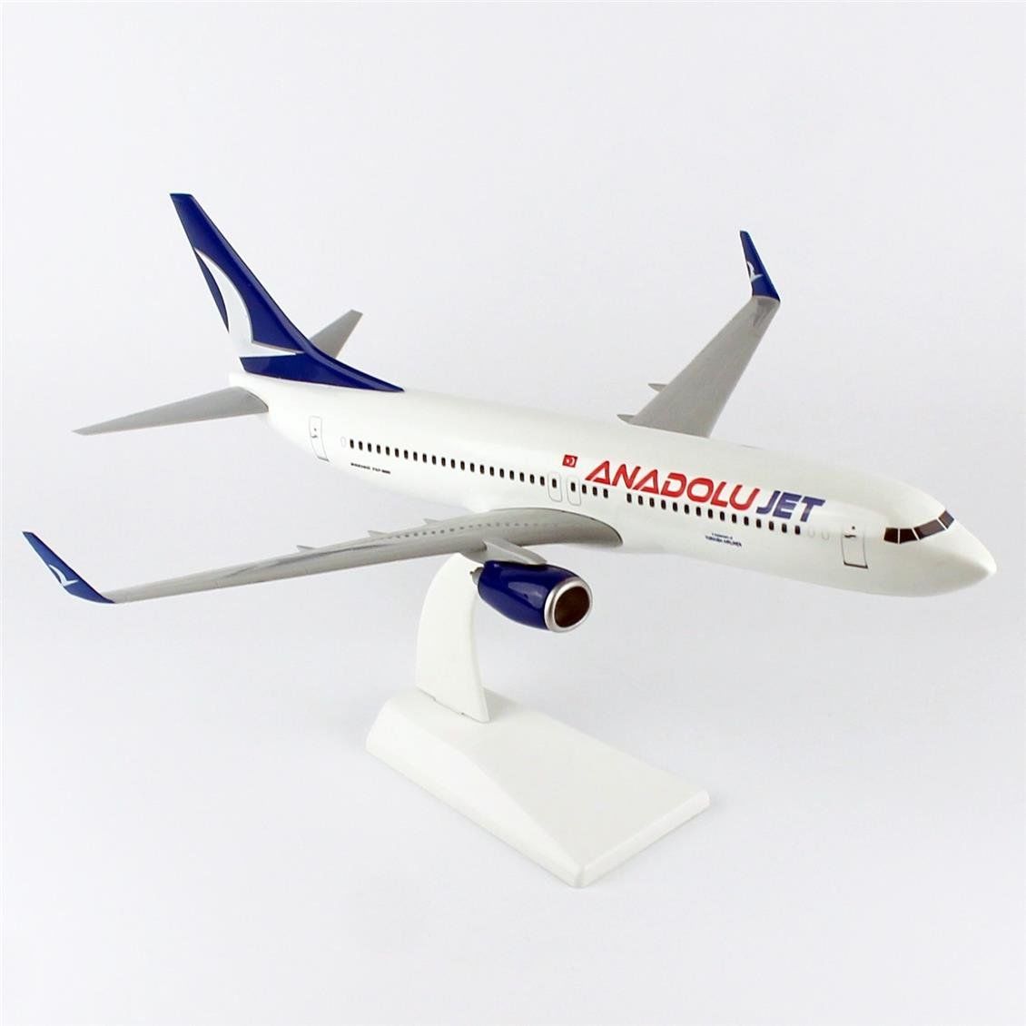 THY030 1/100 Ölçek, Anadolu Jet B737-800 Yolcu Uçağı, Sergilemeye Hazır Plastik Standlı Model