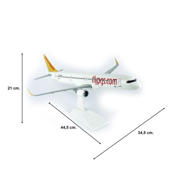 THY031 1/100 Ölçek, Pegasus A321 Yolcu Uçağı, Sergilemeye Hazır Plastik Standlı Model