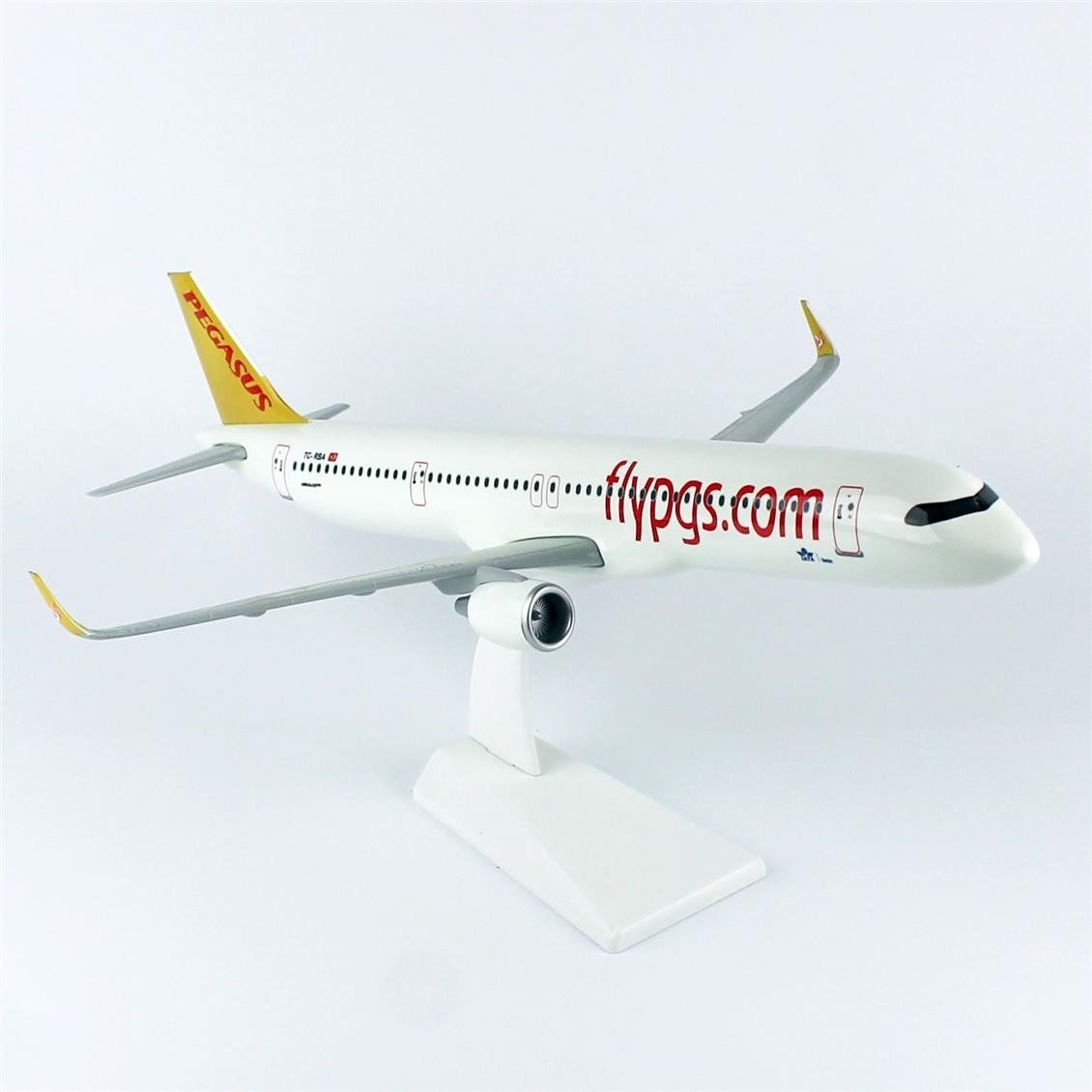 THY031 1/100 Ölçek, Pegasus A321 Yolcu Uçağı, Sergilemeye Hazır Plastik Standlı Model