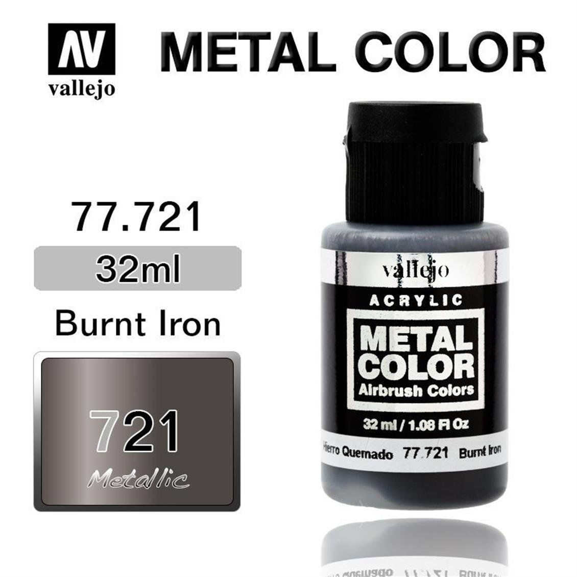 Vallejo 77721 32 ml. Burnt Iron, Metal Color Serisi Model Boyası