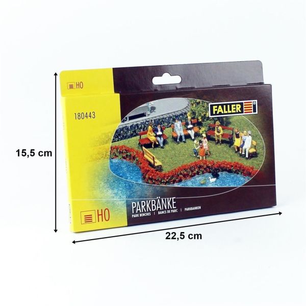 Faller 180443 1/87 Ölçek, Park Bankları, 12 Adet, Plastik Model Kiti