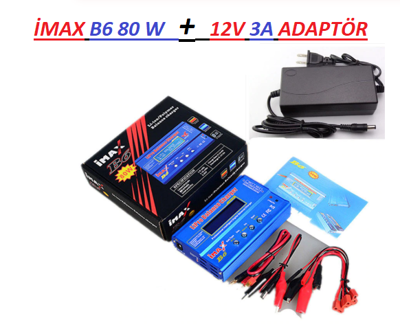 IMAX B6AC AC Dijital Şarj/Deşarj Aleti 80W (220V/12V)+ADAPTÖR DAHİL