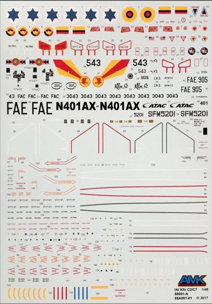 AMK 88001 1/48 Ölçek, IAI KFIR C2/C7, Savaş Uçağı, Plastik Model kiti