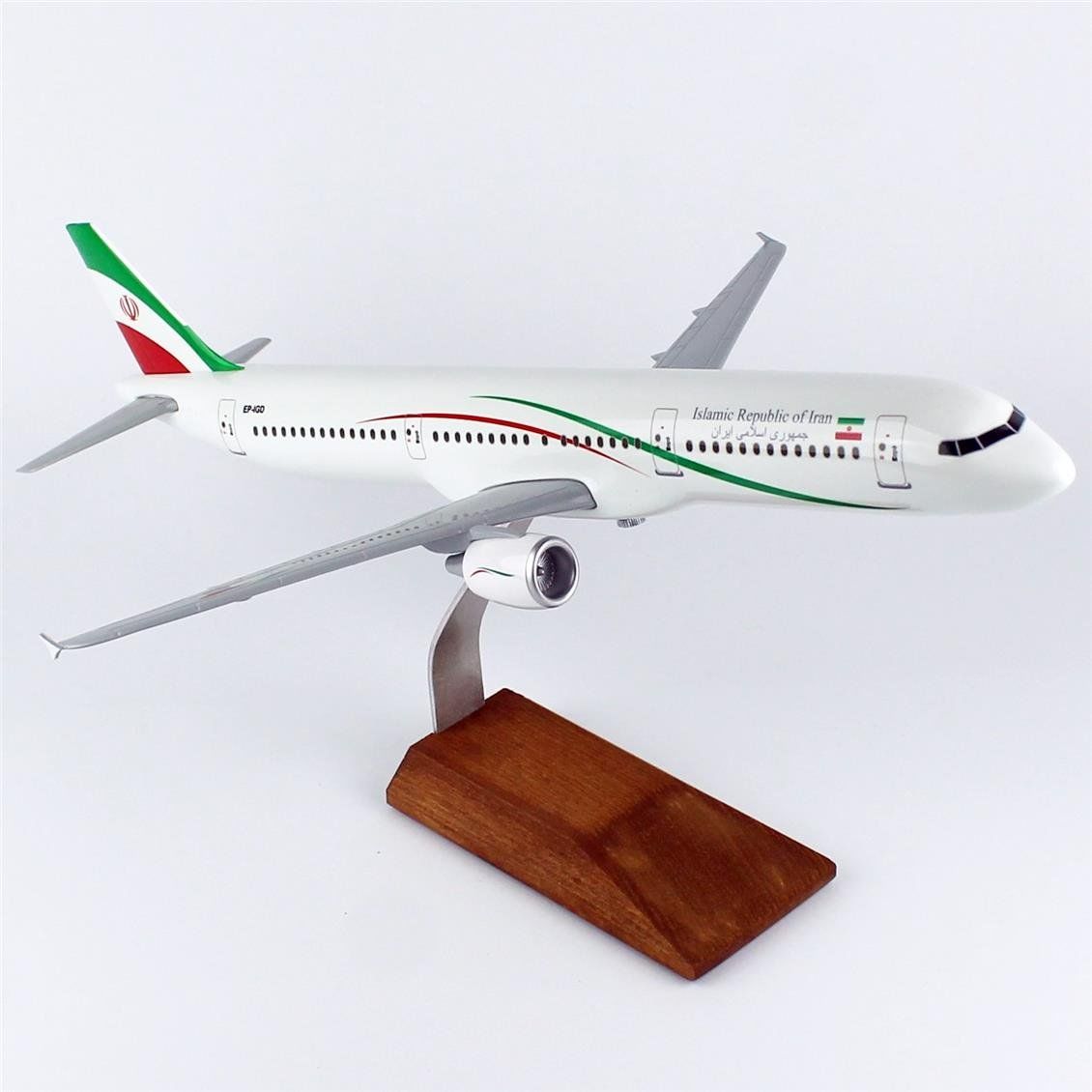 THY049 1/100 Ölçek, Islamic Rebublic of Iran A321-200 Yolcu Uçağı, Sergilemeye Hazır Ahşap Standlı Model