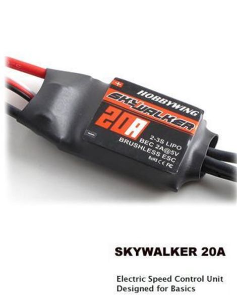 Hobbywing 80060010 Skywalker Serisi, 20 Amper, 2-4S LiPo, Uçak Motoru için Elektronik Hız Kontrolü