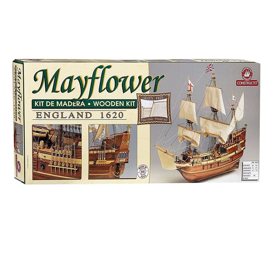 Constructo 80819 1/65 Ölçek, Mayflower, Ahşap Tekne Kiti