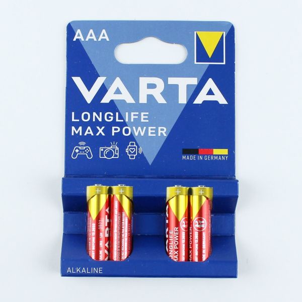 Varta 4703 AAA İnce Kalem Pil, Longlife Max Power Alkalin, 4 Adet