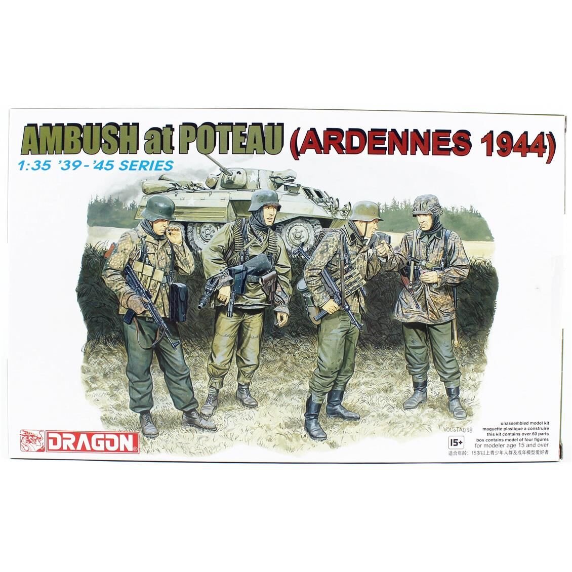 Dragon 6091 1/35 Ölçek, Poteau'da Pusu Kuran Asker Figürleri (Ardennes 1944), Plastik Model Kiti