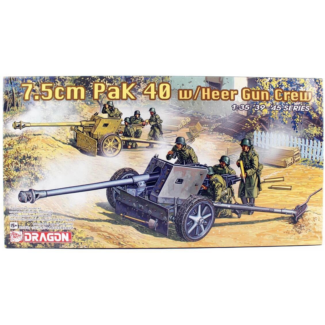 Dragon 6249 1/35 Ölçek, 7.5cm PaK 40 Çekli Topu ve Mürettebatı, Plastik Model Kiti