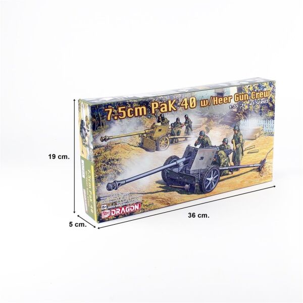 Dragon 6249 1/35 Ölçek, 7.5cm PaK 40 Çekli Topu ve Mürettebatı, Plastik Model Kiti