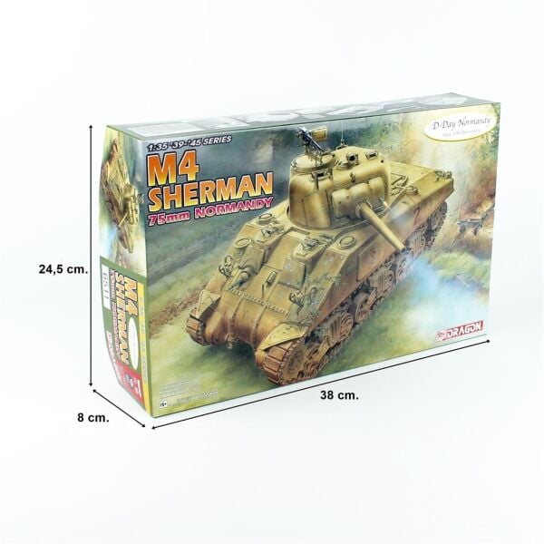 Dragon 6511 1/35 Ölçek, M4 Sherman 75mm Normandy Amerikan Orta Tankı, Plastik Model Kiti