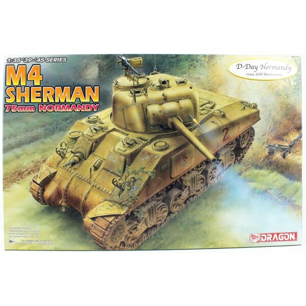 Dragon 6511 1/35 Ölçek, M4 Sherman 75mm Normandy Amerikan Orta Tankı, Plastik Model Kiti