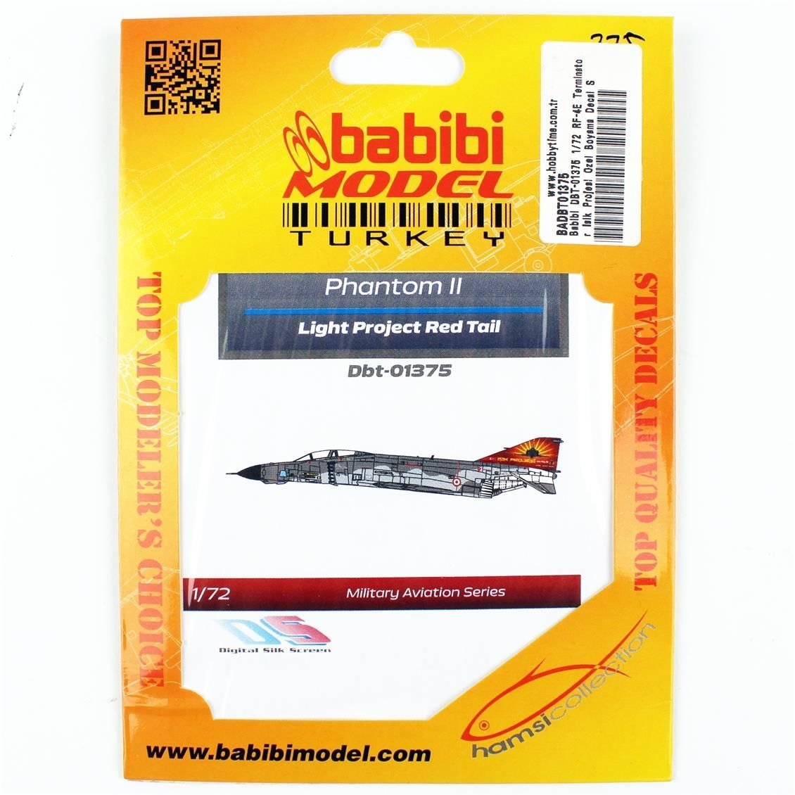 Babibi DBT-01375 1/72 Ölçek, RF-4E Terminator Işık Projesi Özel Boyama Decal Set Kırmızı, Dekal Çıkartma