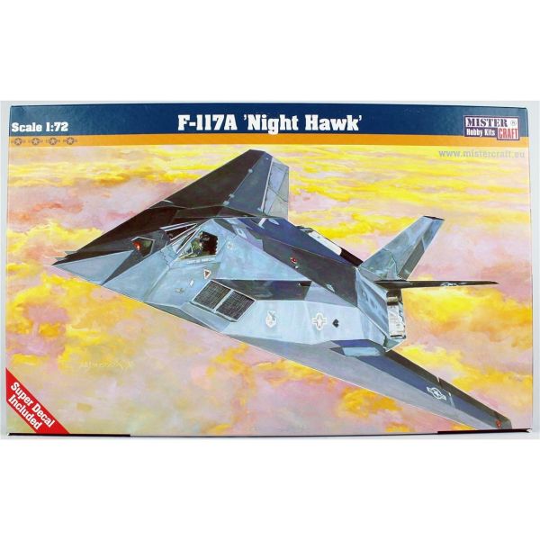 Mistercraft E005 1/72 Ölçek, F-117A (Night Hawk) Savaş Uçağı, Plastik Model kiti