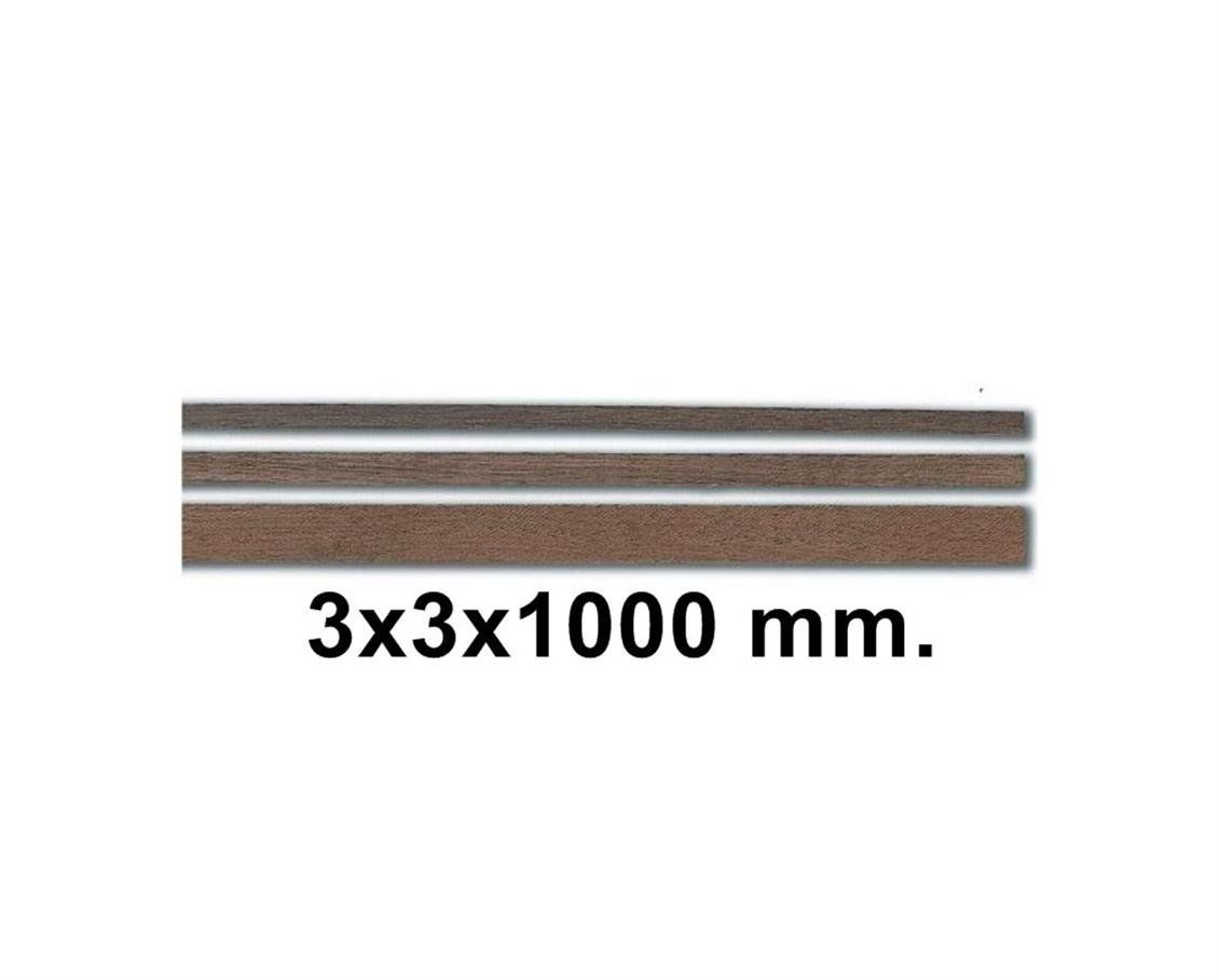 Constructo 80129 Ahşap Çıta- Blackish Manzonia-3X3X1000 Mm-10 Adet