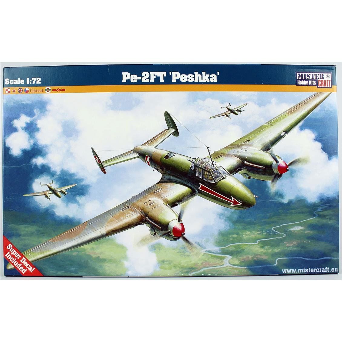 Mistercraft E026 1/72 Ölçek, Pe-2FT (Peshka) Bombardıman Uçağı, Plastik Model kiti