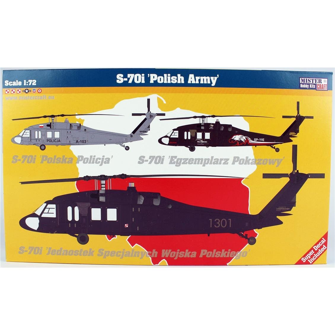 Mistercraft F023 1/72 Ölçek, S-70i (Polonya Ordusu) Askeri Helikopter, Plastik Model kiti