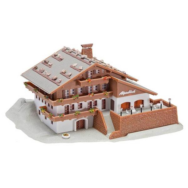 Faller 232230 1/160 Ölçek, Alplere Özgü Teraslı Dağ Evi, Plastik Model Kiti