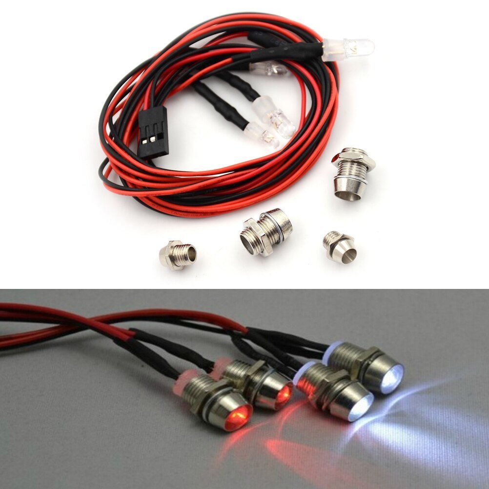 4 adet RC araba 4 adet RC Model Drift araba LED gece lambası 5mm ve 3mm farlar