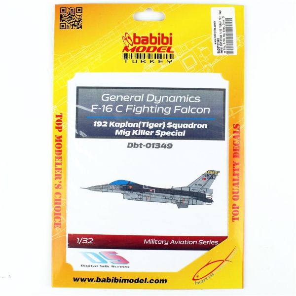 Babibi DBT-01349 1/32 Ölçek, TURAF 192. Kaplan Filo, F-16C Mig Killer, Dekal Çıkartma