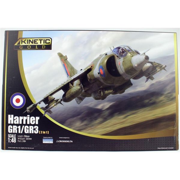 Kinetic K48060 1/48 Ölçek, Harrier GR1/GR3 Savaş Uçağı, Plastik Model kiti