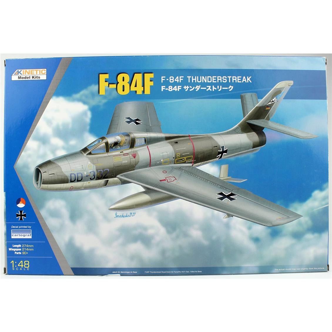 Kinetic K48068 1/48 Ölçek, F-84F Thunderstreak (Avrupa Versiyonu) Savaş Uçağı, Plastik Model kiti