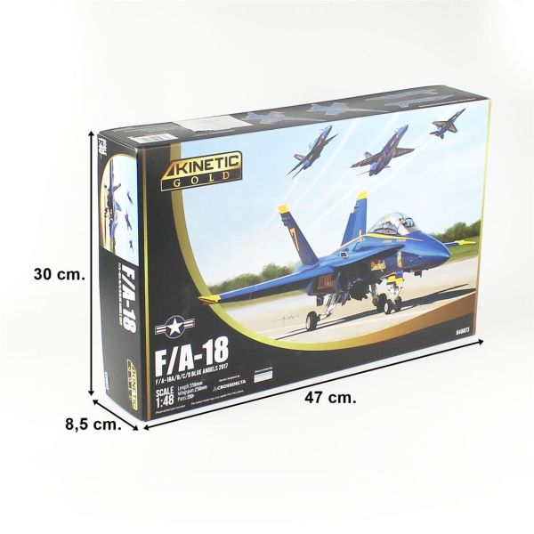 Kinetic K48073 1/48 Ölçek, F/A-18A/B/C/D Blue Angels 2017 Savaş Uçağı, Plastik Model kiti