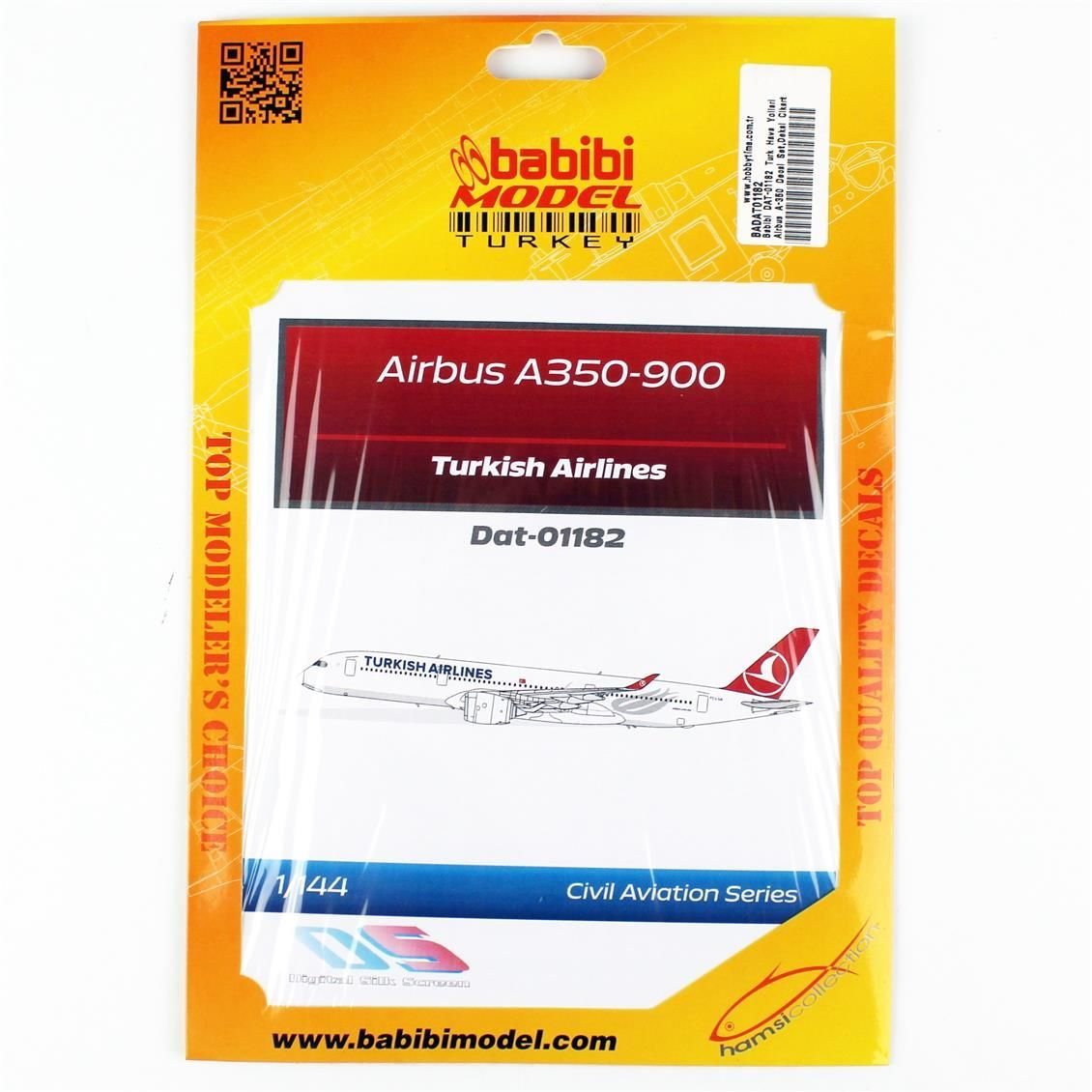 Babibi DAT-01182 1/144 Ölçek, Türk Hava Yolları Airbus A-350, Dekal Çıkartma