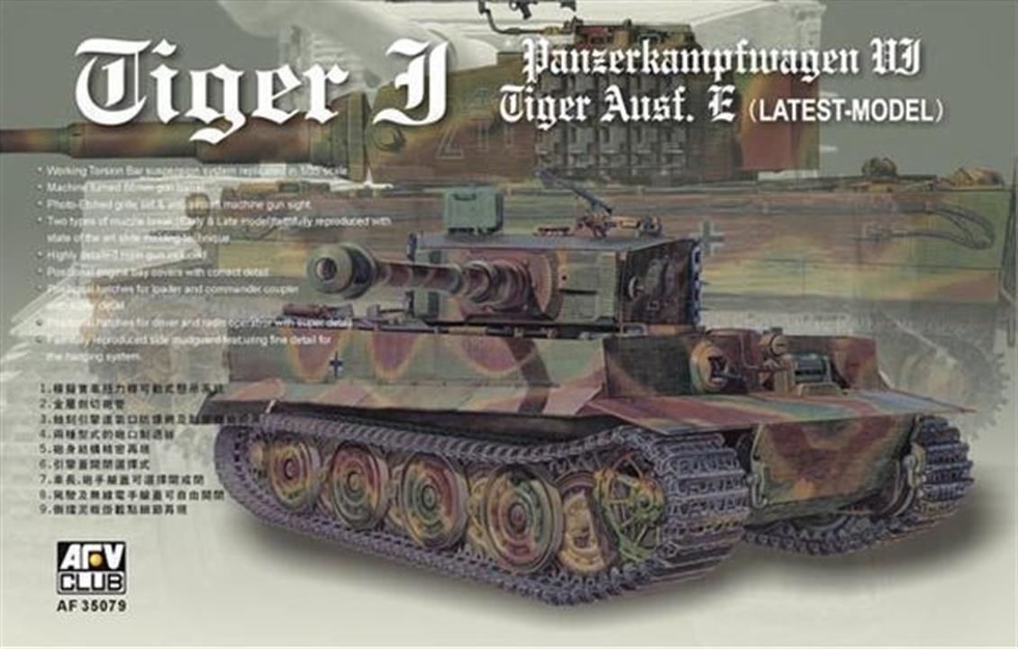 AFV Club AF35079 1/35 Ölçek, Sdkfz.181 Tiger I (Late Type) Tank, Plastik Model kiti