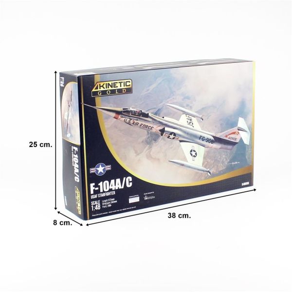 Kinetic K48096 1/48 Ölçek, F-104A/C (USAF Startfighter) Savaş Uçağı, Plastik Model kiti