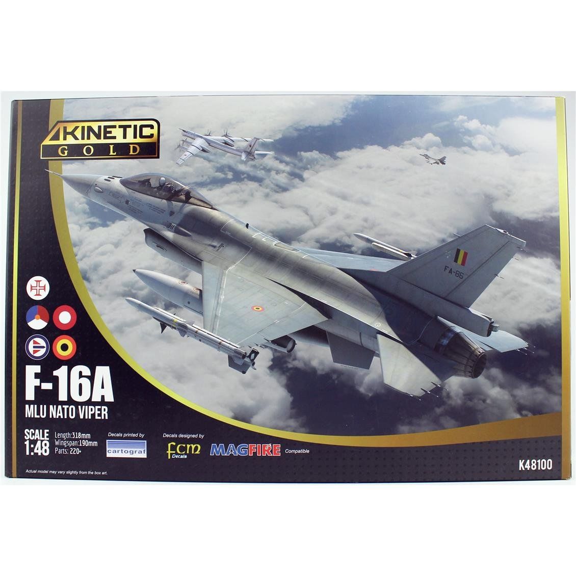 Kinetic K48100 1/48 Ölçek, F-16A (MLU NATO Viper) Savaş Uçağı, Plastik Model kiti