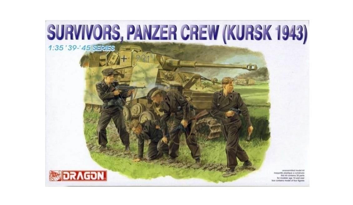 Dragon 6129 1/35 Ölçek, Survivors Tank Mürettebatı (Kursk 1943) Asker Figürleri Plastik Model Kiti